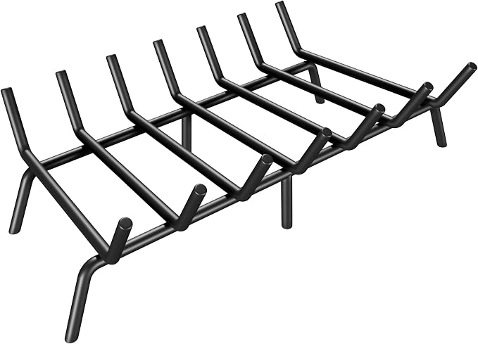 Fireplace Grate 30 Inch, Firewood Log Holder Rack, Heavy Duty Fire Wood Stove by KIKIBRO