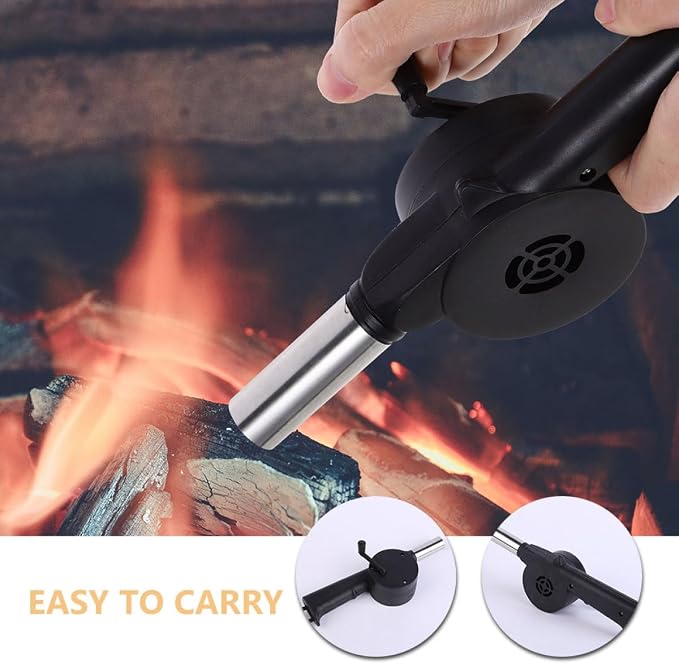 Manual Bbq Air Blower Hand Crank Fan Portable Campfire Bellows - Image 3