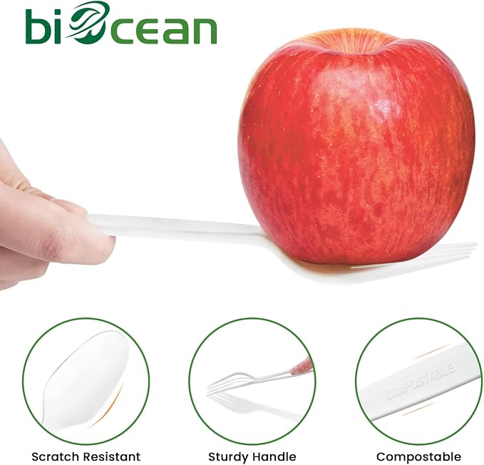 Extra Heavyduty Compostable Forks Disposable Cutlery No Plastic Forks Large - Image 2