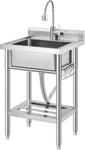 Stainless Steel Utility Sink, Free Standing Single Bowl Kitchen Sink, by Unknown