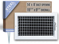 Fits 14x8 Duct Opening Steel Adjustable Air Supply Grille by Handua | Register by Handua