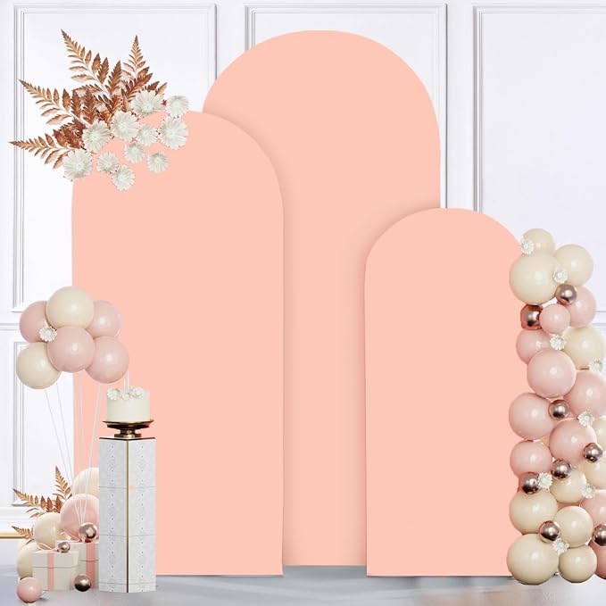 MODFUNS Wedding Arch Cover Set of 3 Dusty Rose Spandex Arches Cover 5ft 6ft 7ft - Image 4