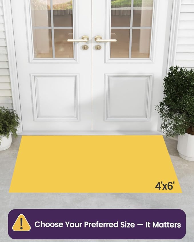 DEXI Front Door Mat Outside Entrance, 4x6 ft Large Rubber Entry Doormat Heavy - Image 2