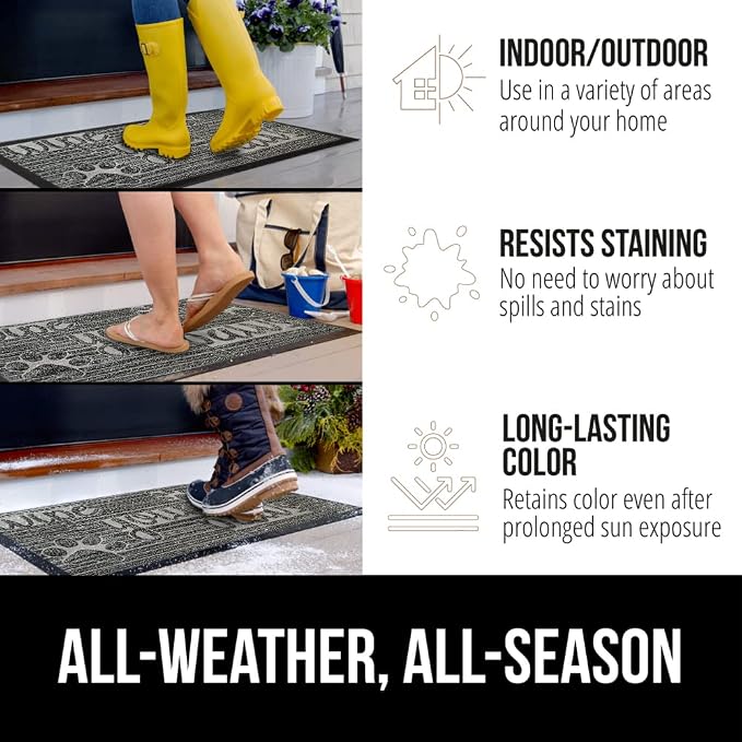GORILLA GRIP 100% Waterproof All-Season WeatherMax Doormat US Designed Natural - Image 4