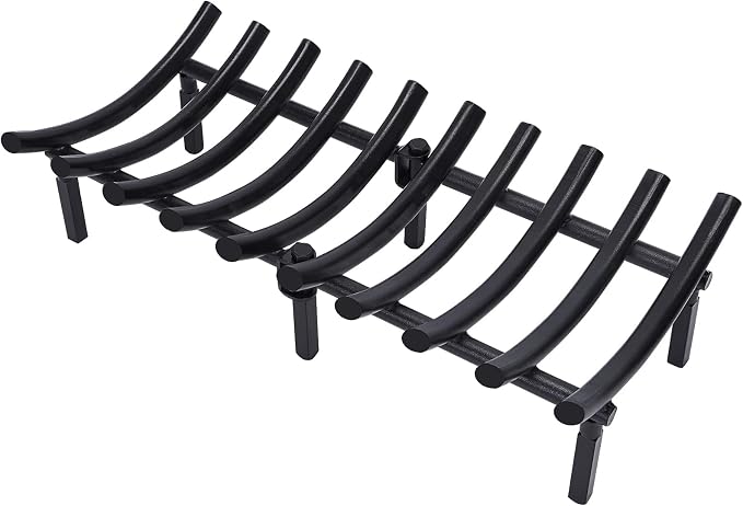 24 Inch Fireplace Grates of Metal, Solid Round Steel 3/4" Bar Grate by MyFirePlaceDirect