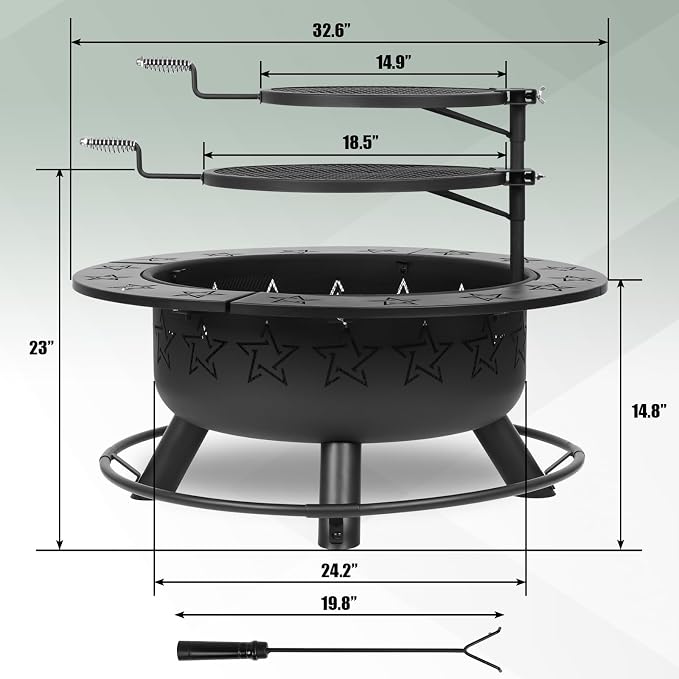 32.5" 3-in-1 Fire Pit Table - Image 6