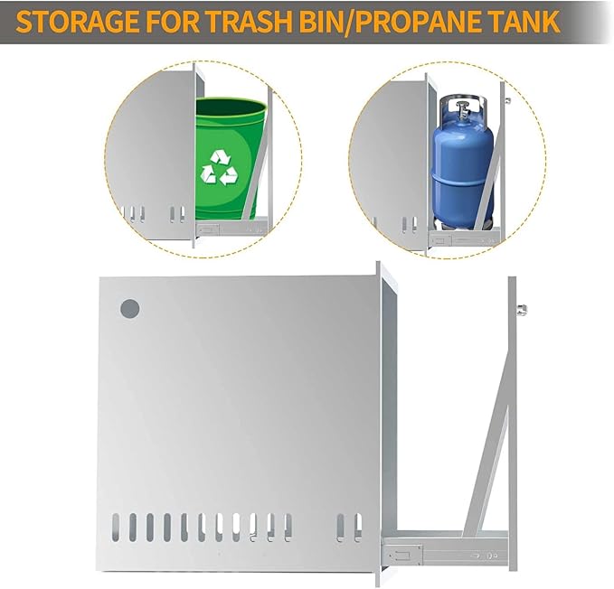 Pull Out Trash Drawer, Lower Sliding Rails Stainless Steel Roll Out Trash Bin - Image 4