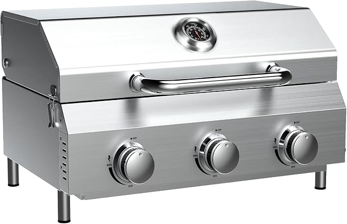 Bestfire 3-Burner Tabletop Gas Grill, 000 BTU Portable Propane Grill by GrillsOutdoorCooking