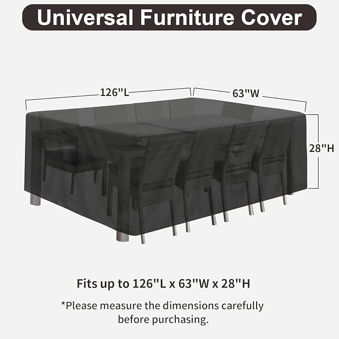 PureFit Patio Furniture Covers, Outdoor Table Furniture Cover Waterproof - Image 2