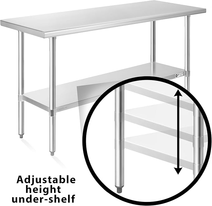 KUTLER Stainless Steel Table 24 x 60 Inches, NSF Heavy Duty Commercial Kitchen - Image 5