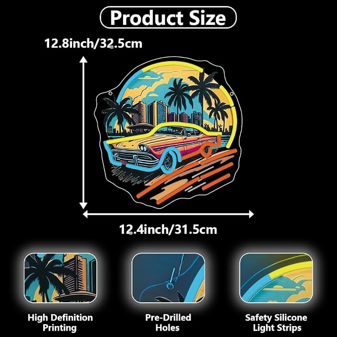 Sports Car Neon Signs for Wall Decor, Racing Car LED Signs for Bedroom - Image 4