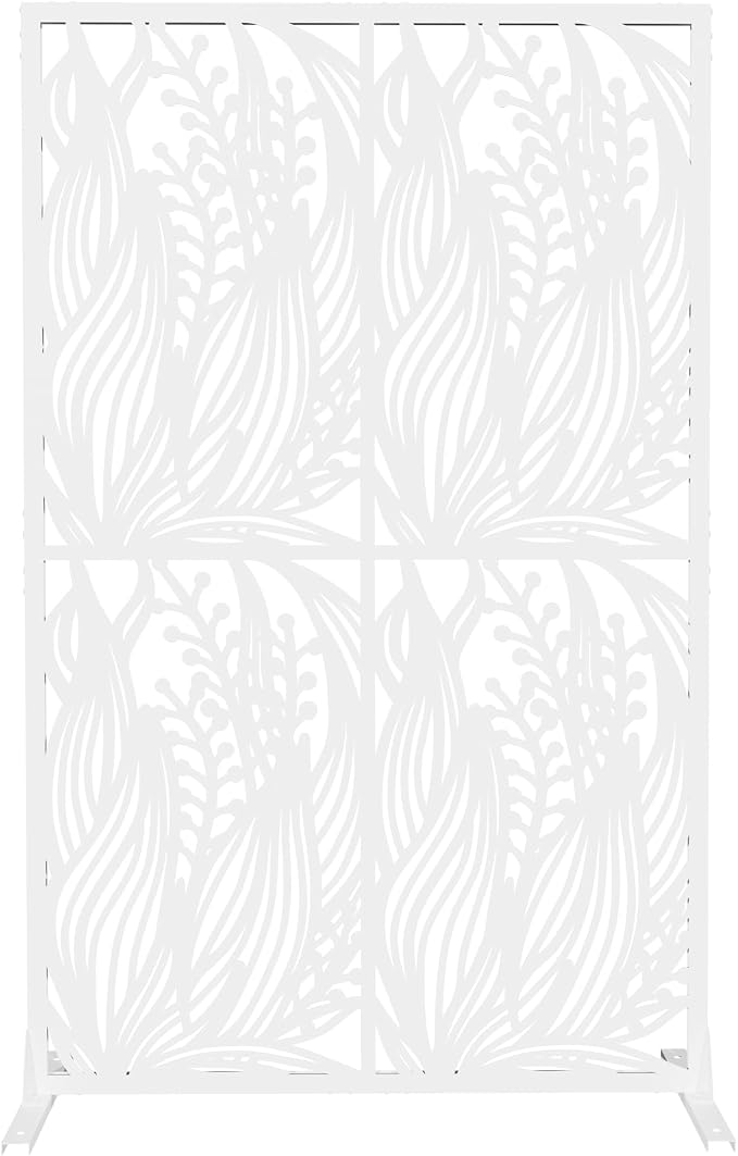 Metal Privacy Screen Room Divider 72" H x 45.3" W, Free Standing Decorative - Image 6