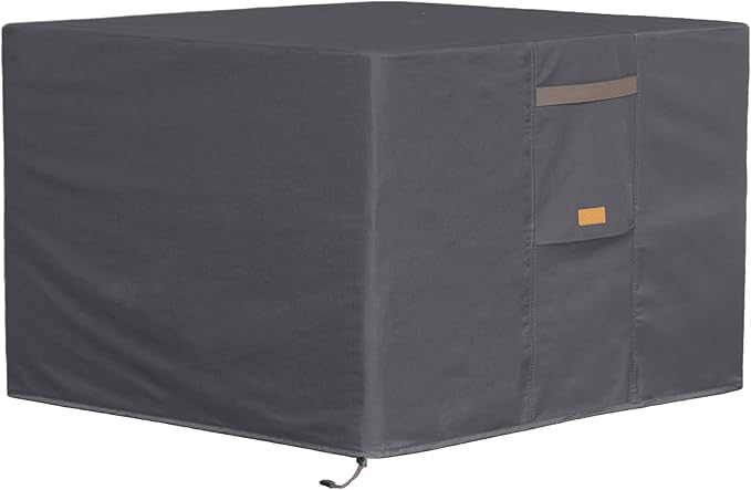 Fire Pit Cover 600D Heavy Duty Waterproof Fabric by GardenBalsam