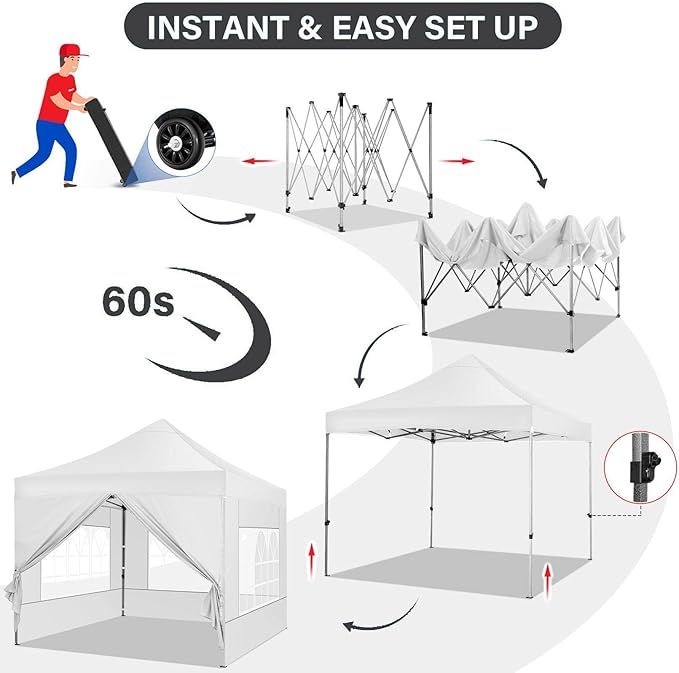 COBIZI 10x10 Pop up Canopy Tent - Image 5