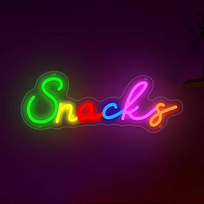 Snacks Neon Sign, Snack Bar Sign by Moneter