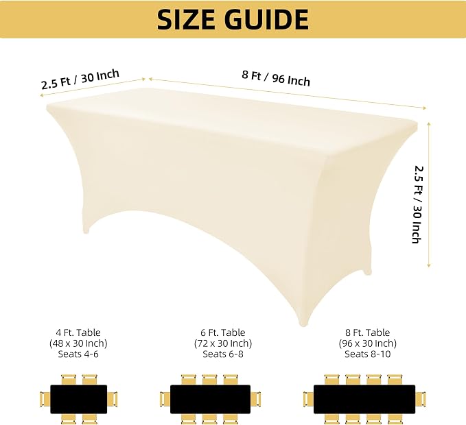 2-Pack 8ft Spandex Table Covers - Image 4