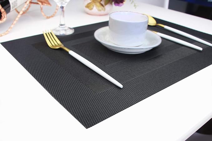 Durable Placemats Set of 4 Vinyl Heat-Resistant Table Mats Washable Plastic - Image 6