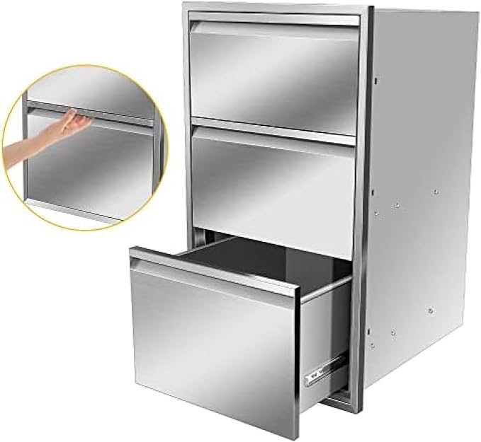 Outdoor Kitchen Drawers, Box Frame Style Flush Mount BBQ Drawer w/Stainless - Image 3