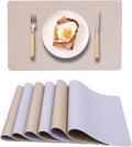 PU Placemats Set of 6 Reversible, Waterproof Faux Leather Placemat by Unknown