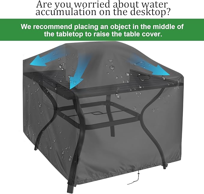 Outdoor Table Cover Square 46 inch Patio Table Cover Waterproof Patio Furniture - Image 3