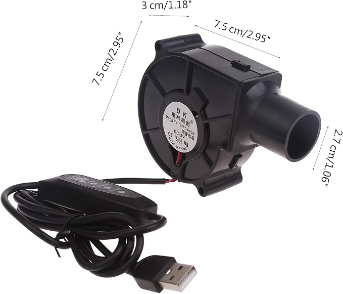 Upgraded BBQ Blower Fan Oil-Bearing Motor Adjustable 3Gear Speed Air Blower - Image 8