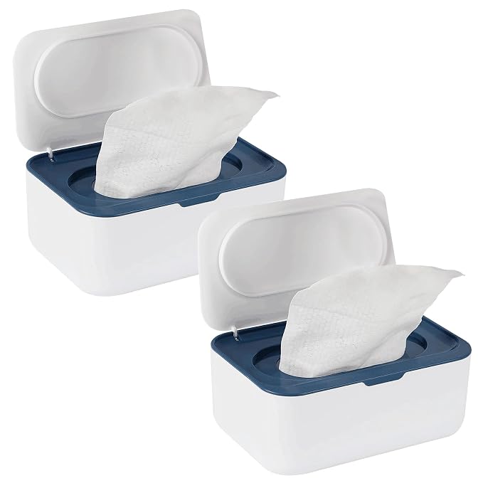 2 Pack Baby Wipes Dispenser, Wipes Case Baby Wipe Holder Keeps Wipes Fresh by Flenpptly