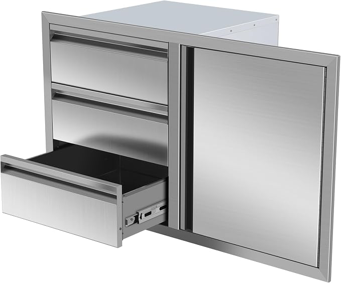 Outdoor Kitchen Drawer Combo, BBQ Access Door Drawers Combo by OLIPIC