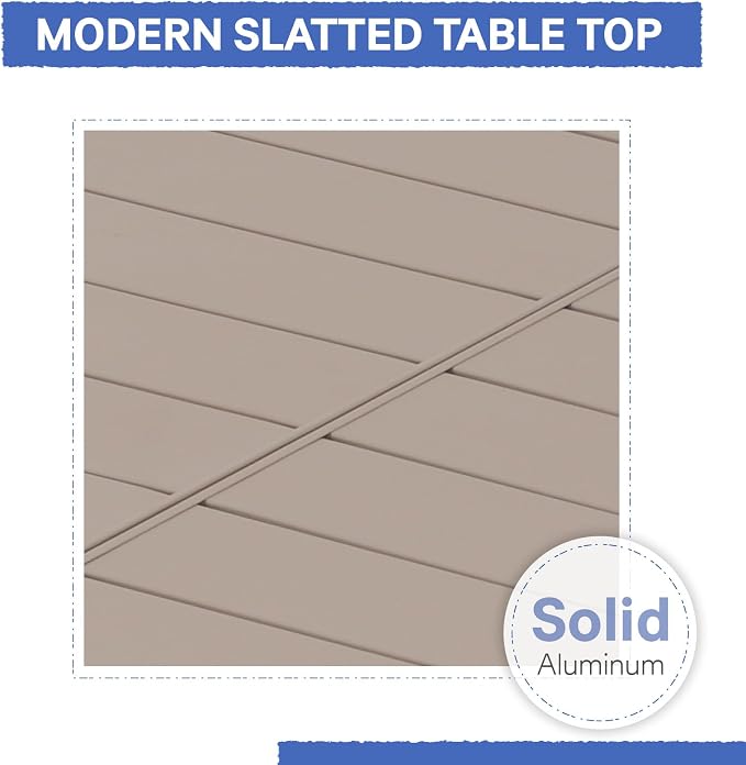 Soleil Jardin Aluminum Patio Extendable Dining Table, Adjustable Indoor Outdoor - Image 6