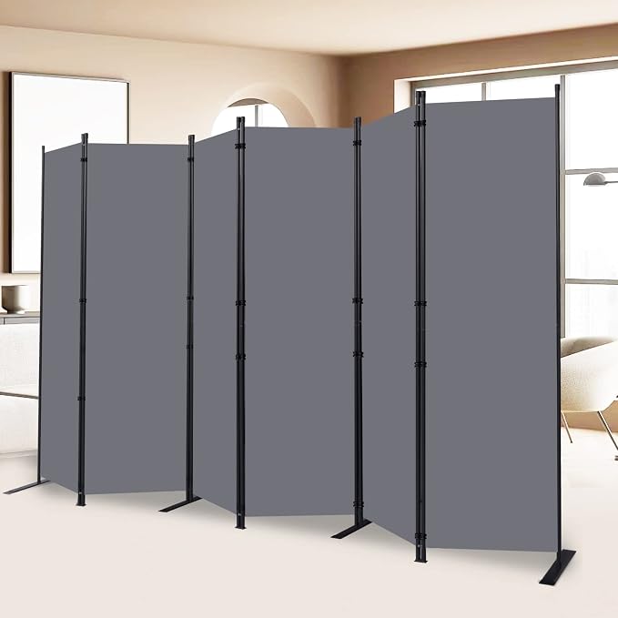 Room Divider and Folding Privacy Screens， 6 Panel Wide Room Divider Wall Screen by HOMSCREENER