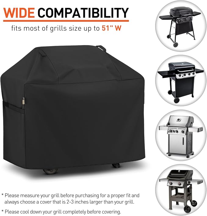 Arcedo BBQ Grill Cover 53 Inch, Heavy Duty Waterproof Outdoor Gas Grill Cover - Image 3
