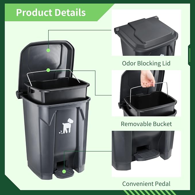 Pet Waste Container - 20L Outdoor Dog Poop Trash Bin - Image 4