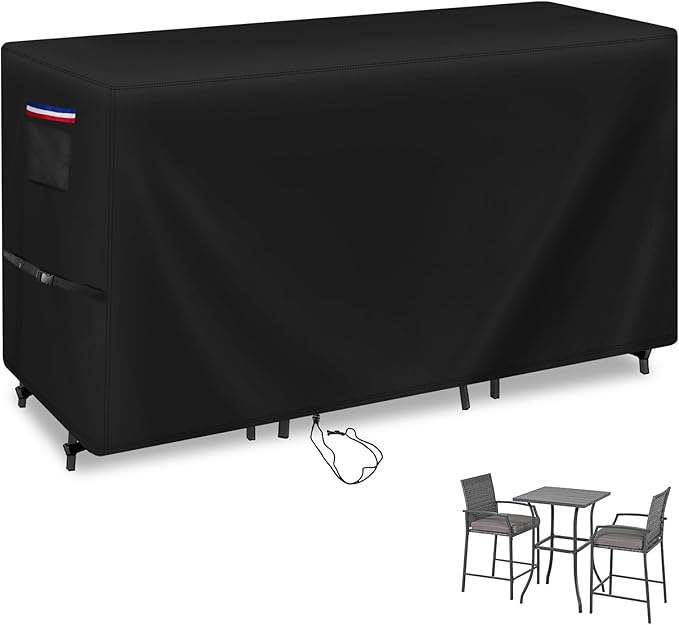 Patio Furniture Covers for High Top Table and Chairs, Waterproof Patio Set by PatioFurnitureCover