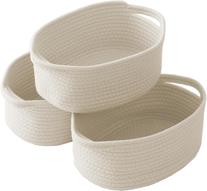 Woven Basket, Small Rope Storage Bin by JMvicyroam