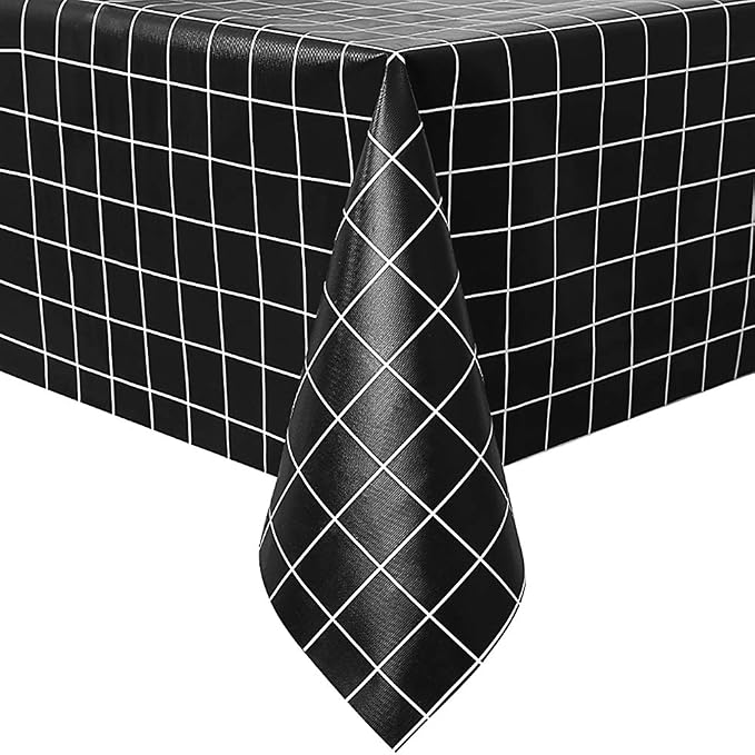Romanstile Rectangle Vinyl Tablecloth, 100% Waterproof Oil-Proof Checkered - Image 6