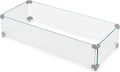 NUU GARDEN 27.6'' x 11.7'' x 6.5" Rectangular Fire Pit Wind Guard, Transparent by NUUGARDENCORPORATION