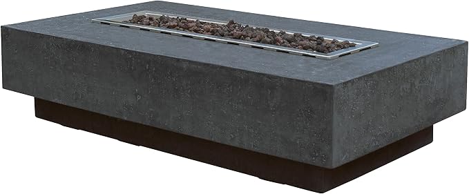 Elementi | Hampton Gas Fire Pit Cast Concrete 56" Rectangular Fire Table - Image 3