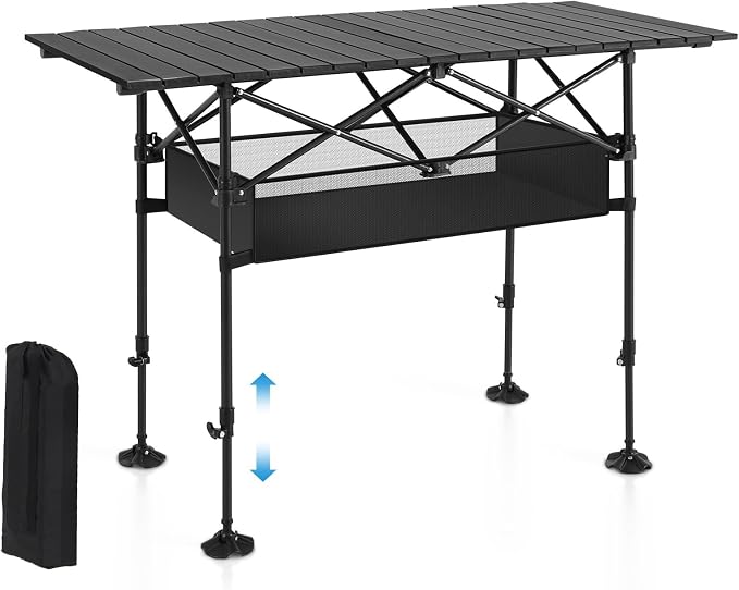ALPHA CAMP Folding Camping Table, Portable Roll-up Table by ALPHACAMP