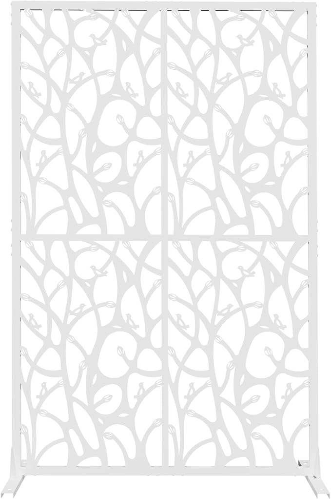 Metal Privacy Screen Room Divider 72" H x 45.3" W, Free Standing Decorative - Image 8