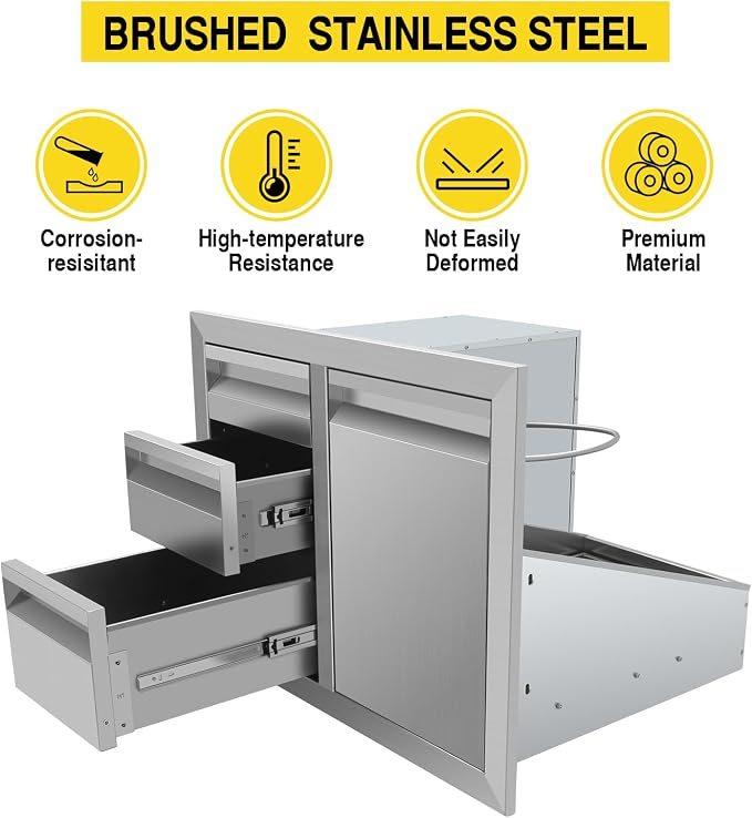 Outdoor Kitchen Drawer Combo, BBQ Access Door Drawers Combo - Image 5