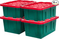 HOMZ 4-Pack Durabilt Tote, Heavy Duty Plastic Storage Bins by Homz