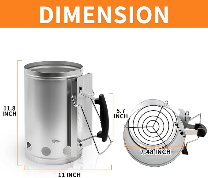 7.5X12inch XL Charcoal Chimney Starter - Image 9