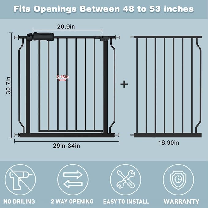 48-53 Inch Extra Wide Baby Gate - Image 2