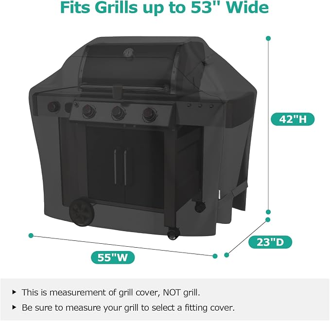 SunPatio Grill Cover 55 Inch, Outdoor Heavy Duty Waterproof Barbecue Gas Cover - Image 2