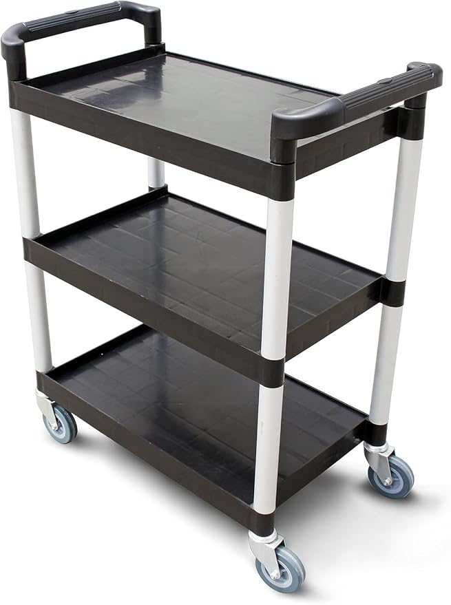 New Star Foodservice 54552 350-Pound Plastic 3-Tier Utility Bus Cart by NewStarFoodservice