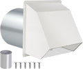 6 Inch Hooded Wall Vent with Screen and Damper, Wall Exhaust Vent Cover Cap by JYINCPED