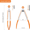 BBQ Tongs with Silicone Tips, 7 Inch Stainless Steel, Set of 3
