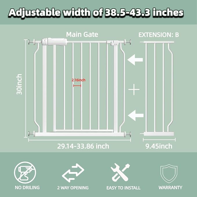 TSAYAWA Extra Wide Baby Gate - Image 2