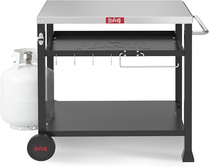 3-Shelf Outdoor Grill Table, Pizza Oven Table by Idealforcook