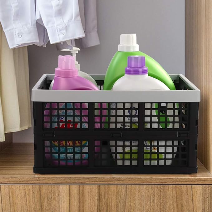34-Liter Collapsible Storage Crates/Stackable Storage Container Basket - Image 3