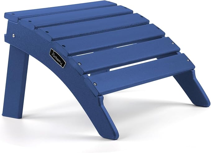 FUNBERRY Folding Adirondack Ottoman, HDPE All Weather Outdoor Foot Rest by FUNBERRY
